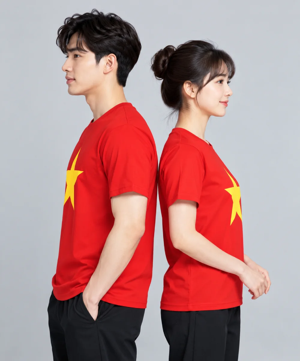 Áo Cờ Đỏ Sao Vàng Cổ Tròn Truyền Thống - ảnh 4