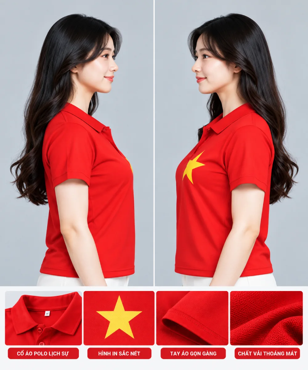 Áo Polo Đồng Phục Cờ Đỏ Sao Vàng - ảnh 5