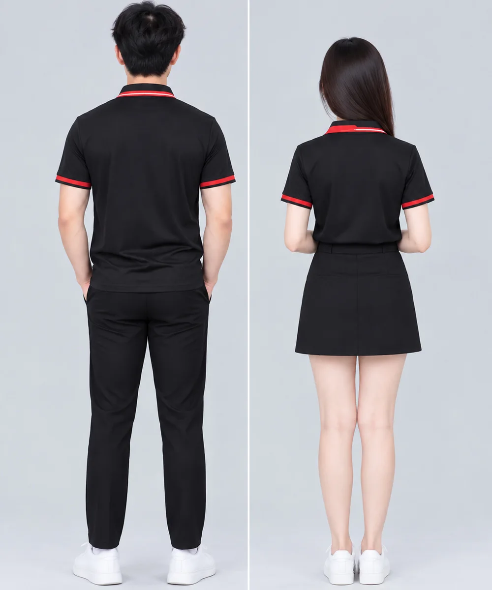 Áo Polo Đồng Phục Màu Đen Viền Đỏ - ảnh 4