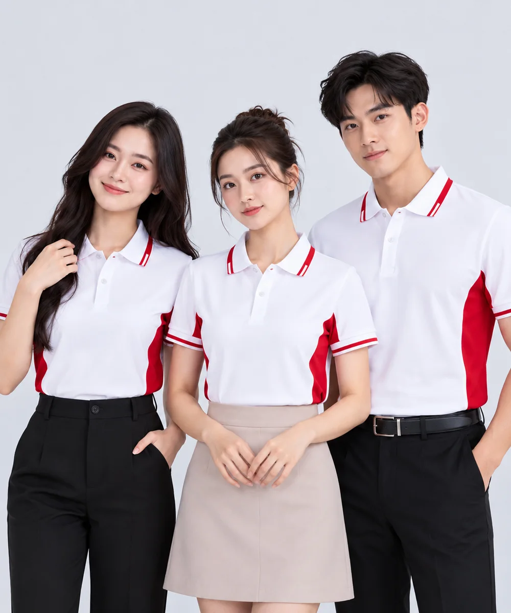 Áo Polo Đồng Phục Màu Trắng Phối Đỏ - ảnh 2