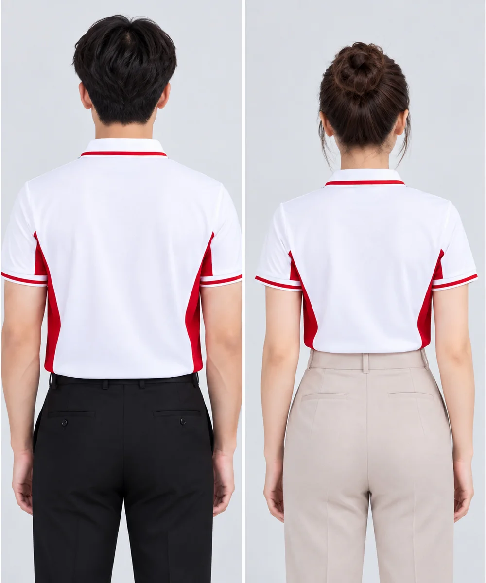 Áo Polo Đồng Phục Màu Trắng Phối Đỏ - ảnh 3