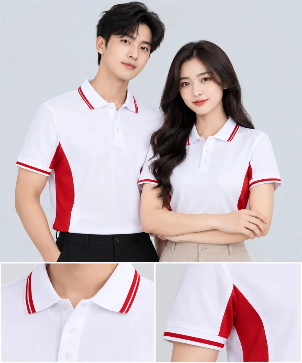 Áo Polo Đồng Phục Màu Trắng Phối Đỏ - ảnh 5