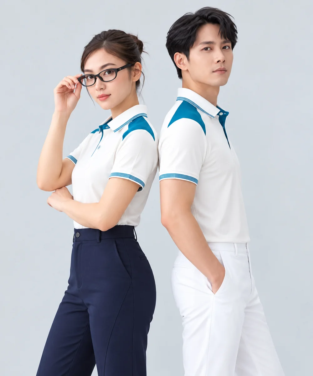 Áo Polo Đồng Phục Màu Trắng Phối Xanh Ngọc - ảnh 3