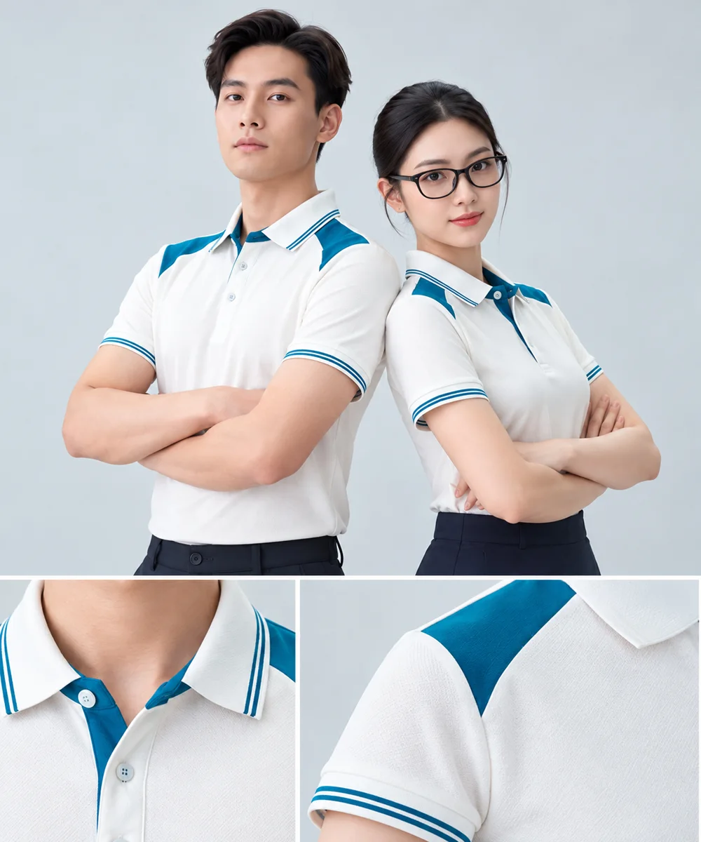 Áo Polo Đồng Phục Màu Trắng Phối Xanh Ngọc - ảnh 6