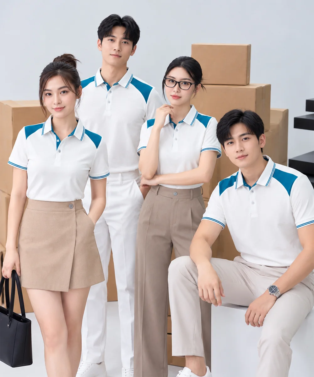 Áo Polo Đồng Phục Màu Trắng Phối Xanh Ngọc - ảnh 5