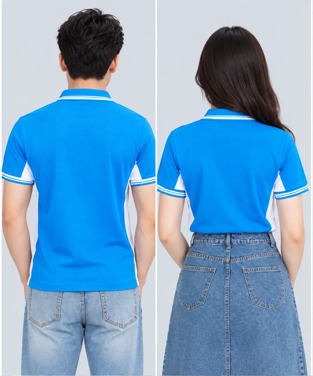 Áo Polo Đồng Phục Màu Xanh YA Phối Trắng - ảnh 4