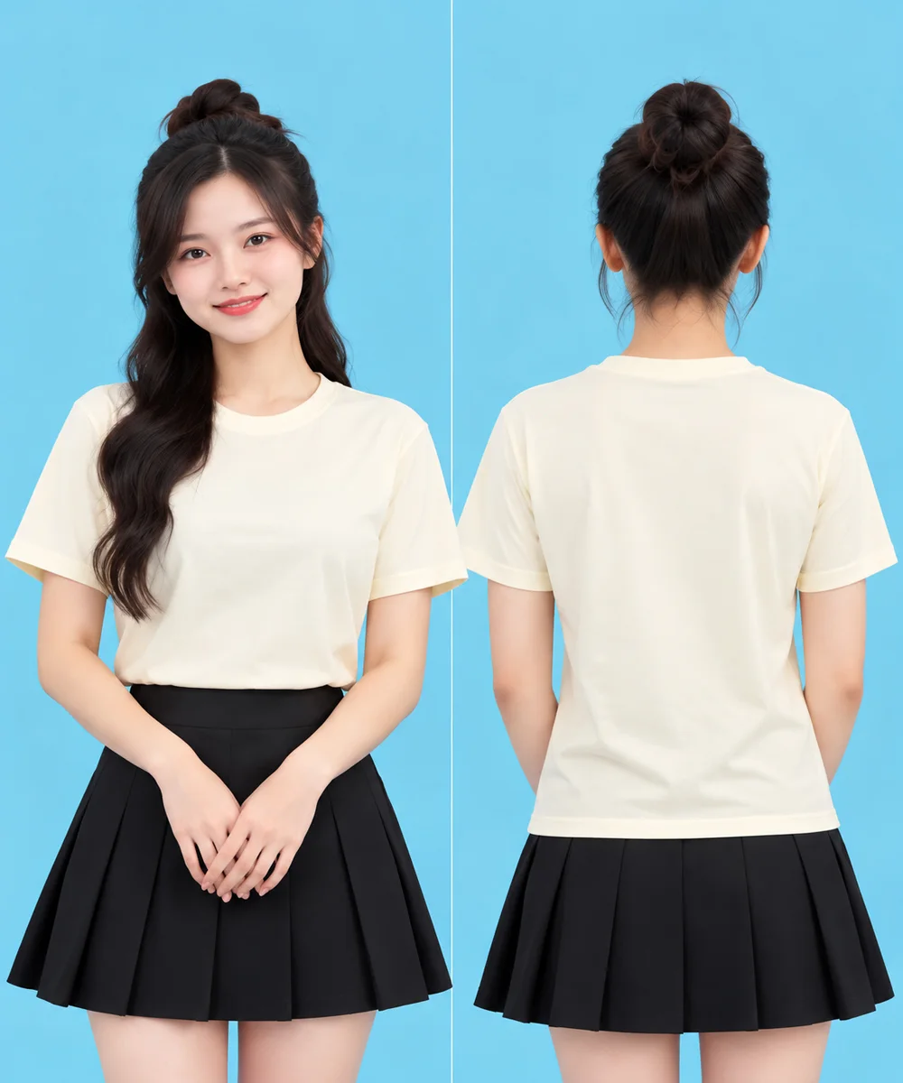 Áo thun đồng phục công sở màu kem - ảnh 4