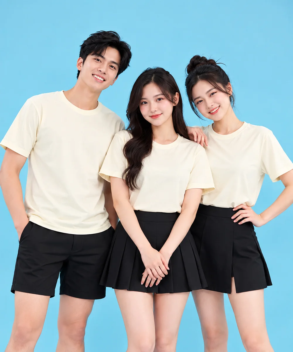 Áo thun đồng phục công sở màu kem