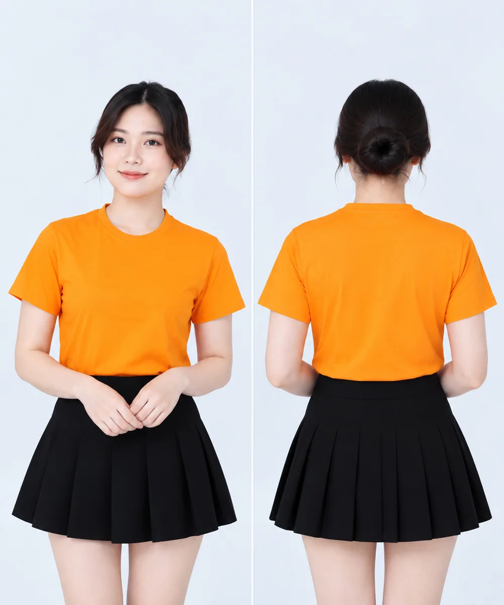 Áo Thun Đồng Phục May Sẵn Màu Cam - ảnh 2