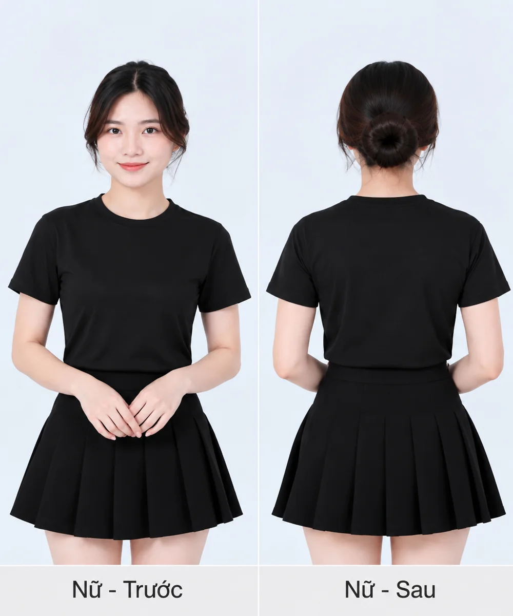 Áo Thun Đồng Phục May Sẵn Màu Đen - ảnh 4