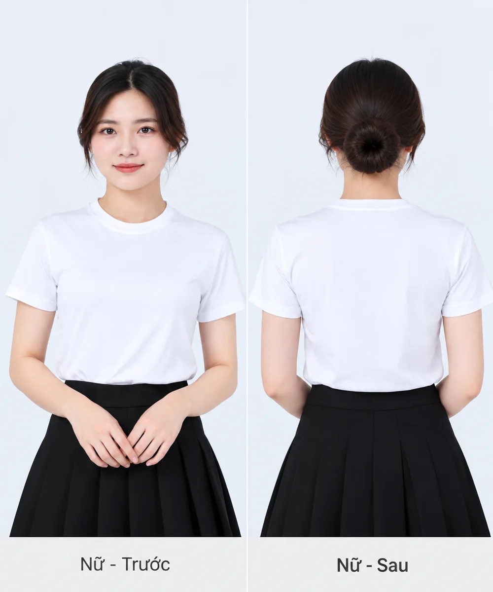 Áo Thun Đồng Phục May Sẵn Màu Trắng - ảnh 4