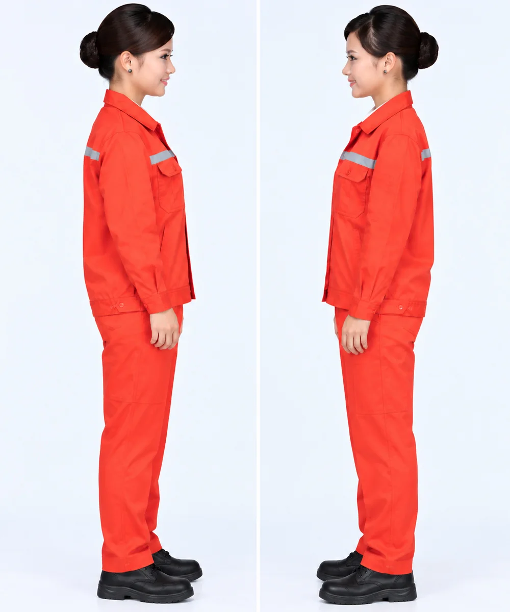Quần áo đồng phục công nhân dài tay màu cam - ảnh 4