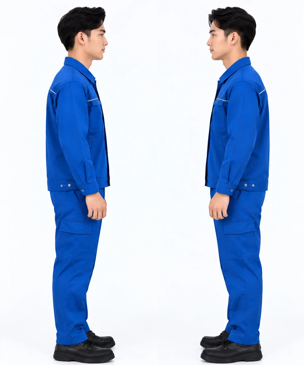 Quần áo đồng phục công nhân dài tay màu xanh YA - ảnh 6