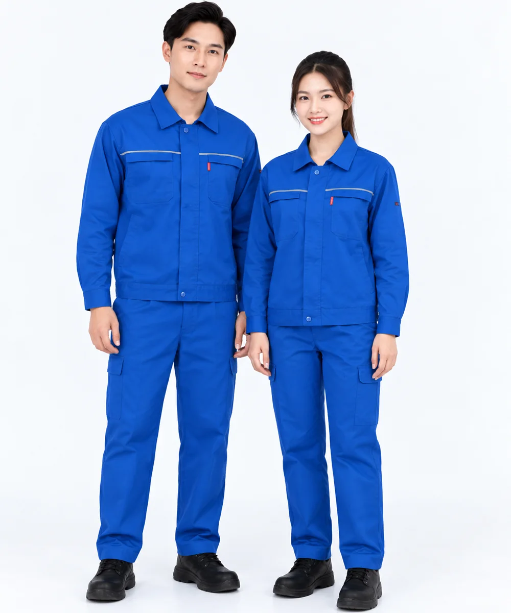 Quần áo đồng phục công nhân dài tay màu xanh YA