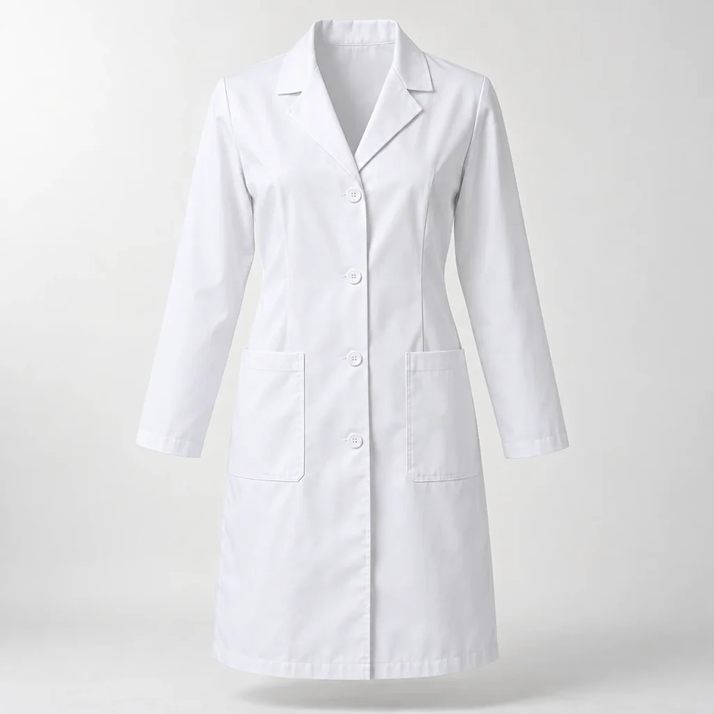 Áo blouse nữ trắng dài tay cổ ve hai túi dưới