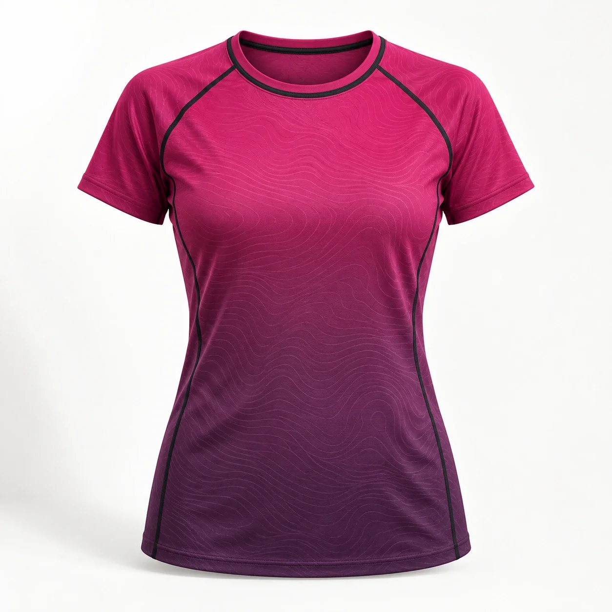 Áo chạy bộ raglan chuyển sắc hồng tím
