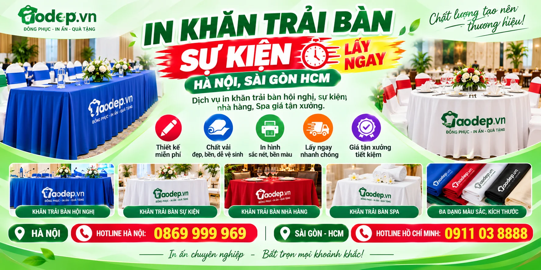 in khăn trải bàn