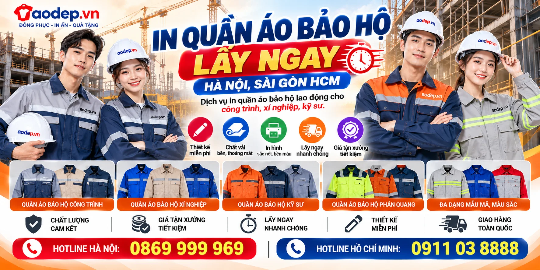 In Quần áo bảo hộ