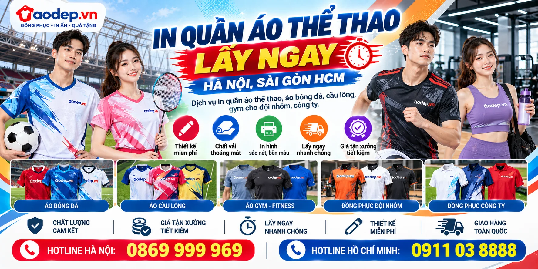 In quần áo thể thao