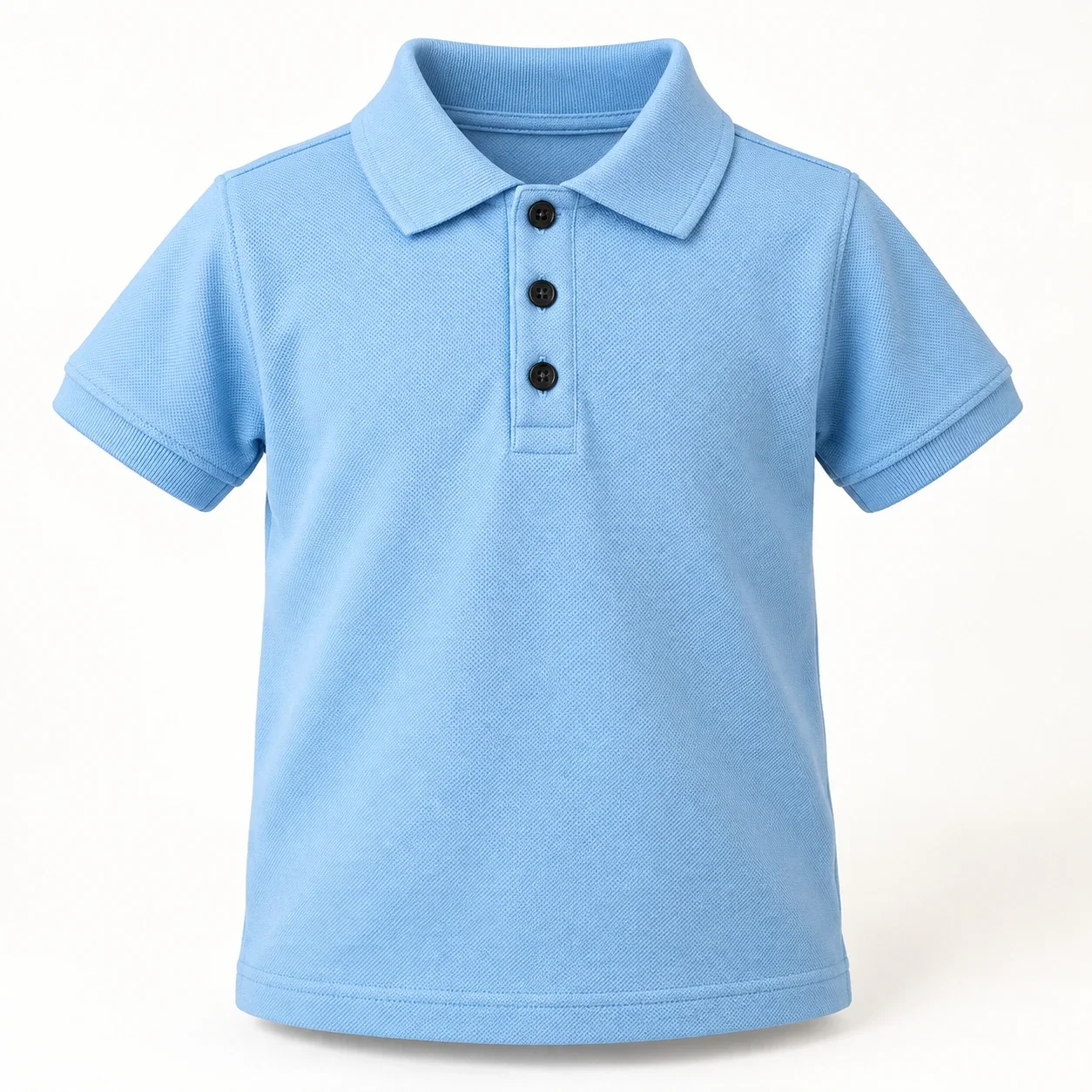 Polo mầm non xanh nhạt cổ bẻ nút đen