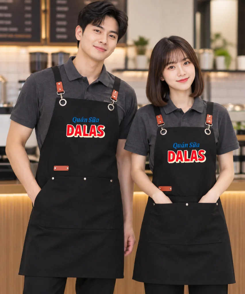 May Tạp Dề Đồng Phục Quán Sữa Dalas
