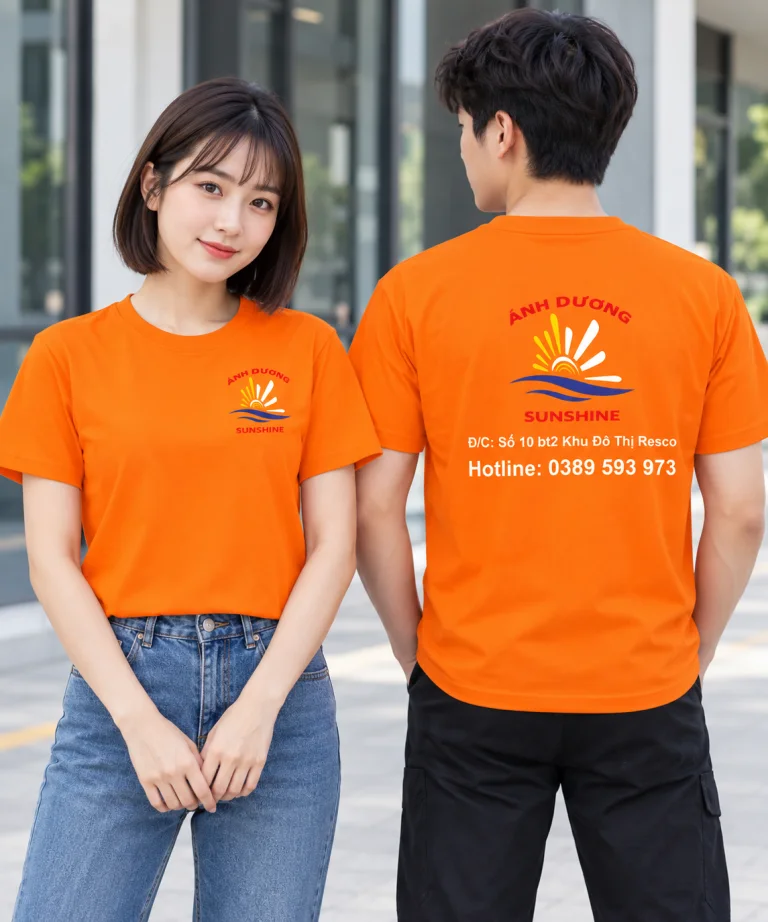 May áo cổ tròn Công ty Ánh Dương Sunshine