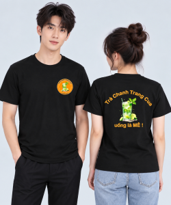 May áo cổ tròn Quán Trà chanh Trang Cua