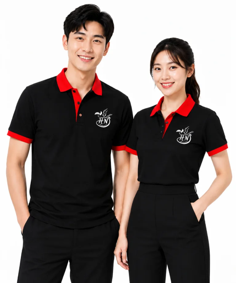 May áo polo đồng phục Nhà hàng Hồng Minh