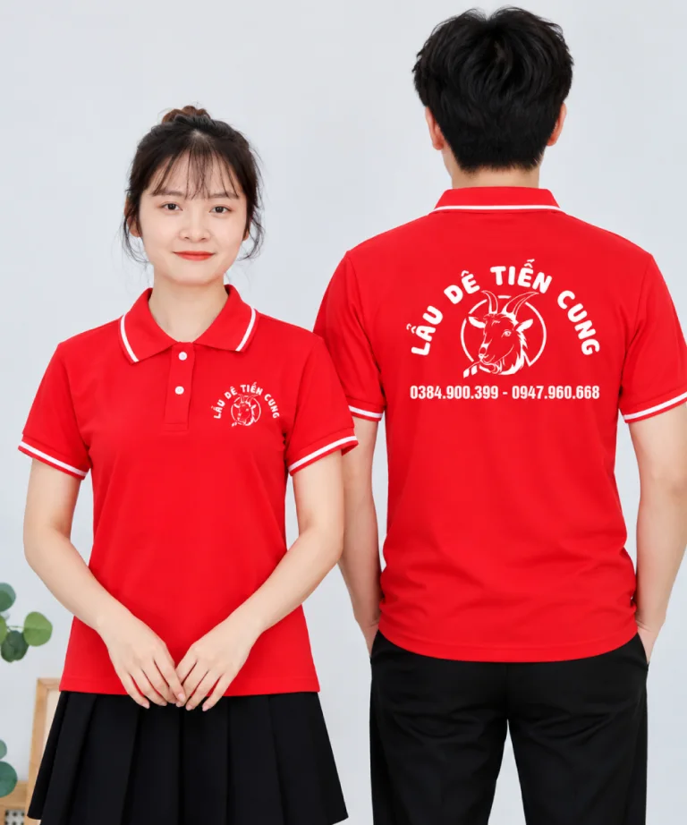 May áo polo đồng phục Quán Lẩu dê Tiến Cung