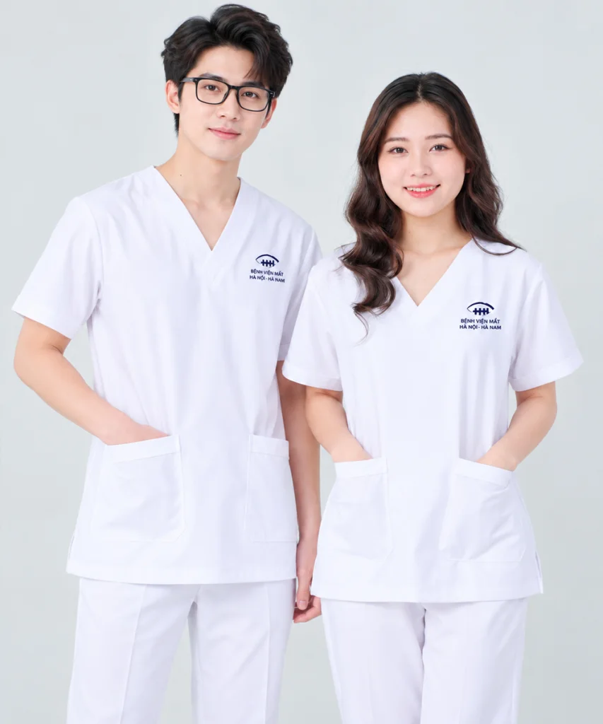 May đồng phục y tế Bệnh viện Mắt Hà Nội – Hà Nam