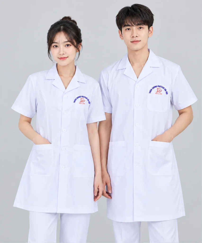 May đồng phục y tế Tiêm chủng Paster Hà Nội